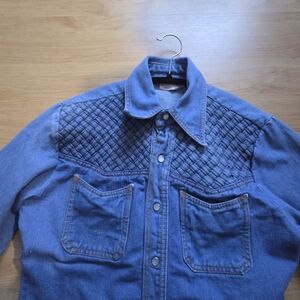 Blue Denim Jacket with Quilted Detail